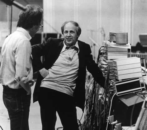 Pierre Boulez e Andrew Gerzso all' IRCAM durante le prove di Répons. Foto ©Ralph Fassey